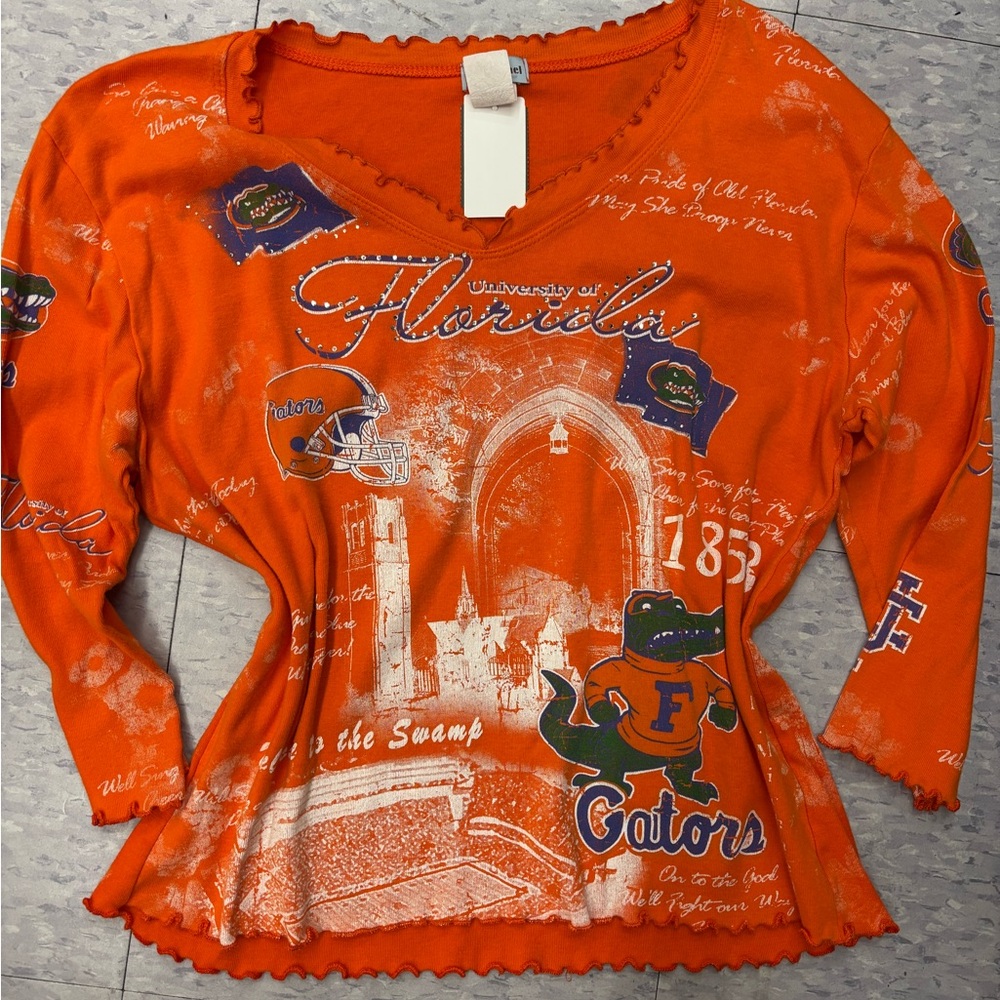 Y2K University of Florida Gators Orange Long Sleeve Top